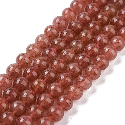 Natural Strawberry Quartz Beads Strands G-R435-03-8mm-1