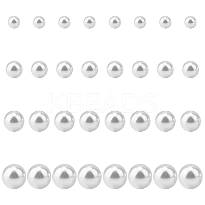 16 Pairs 4 Size Plastic Imitation Pearl Stud Earrings with Steel Iron Pins EJEW-AN0003-89-1