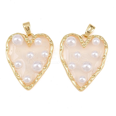 Rack Plating Brass & Epoxy Resin Pendants X-KK-C059-10A-G-1