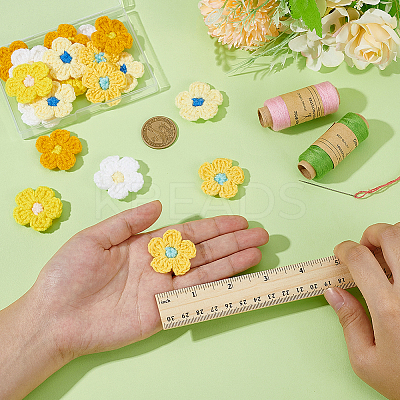 20Pcs 5 Colors Handmade Crochet Cotton Ornament Accessories AJEW-FG0004-30-1