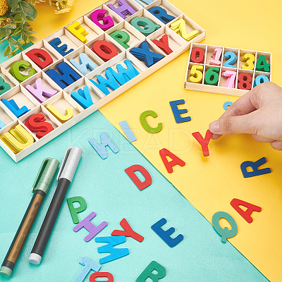 Wood Alphabet & Number Puzzles for Toddlers AJEW-PH0004-29B-1