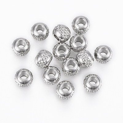 Tarnish Resistant 201 Stainless Steel Waffle Beads X-STAS-G154-37-6mm-1