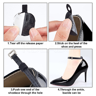 AHADEMAKER 4 Sets 2 Style PU Leather Cloth High-heeled Shoelaces Kit AJEW-GA0004-24-1
