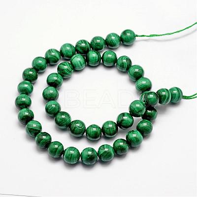Natural Malachite Bead Strands G-O152-47-10mm-1