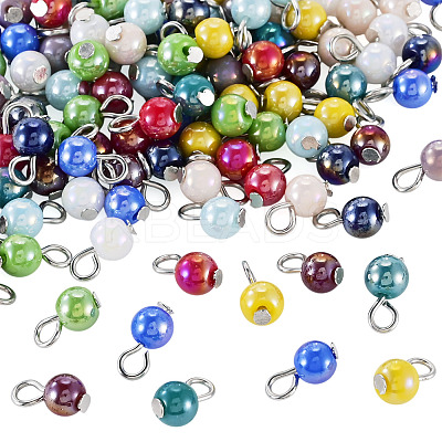110Pcs 11 Style Glass Pendants PALLOY-TAC0305-1