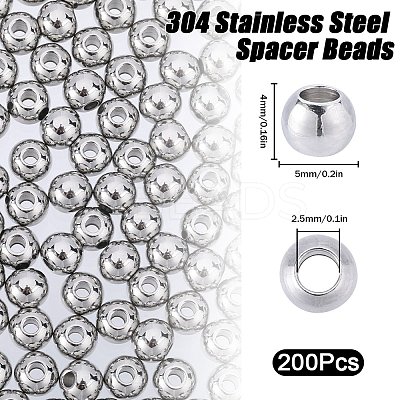304 Stainless Steel Spacer Beads STAS-SC0006-87C-1