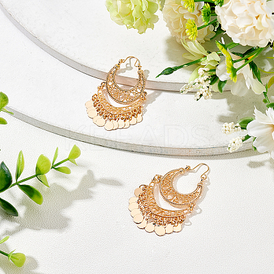 1 Pair Alloy Filligree Teardrop Chandelier Earrings for Women EJEW-AN0001-50-1