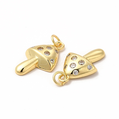 Rack Plating Brass Micro Pave  Cubic Zirconia Pendants KK-B068-46G-1