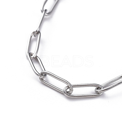 Non-Tarnish 304 Stainless Steel Paperclip Chain Necklaces NJEW-JN02667-1