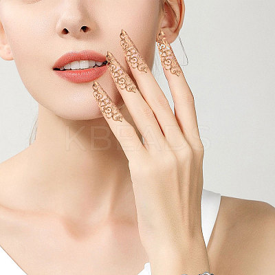 10Pcs Hollow Out Iron Fingers Nail Covers MRMJ-GL0001-20G-1