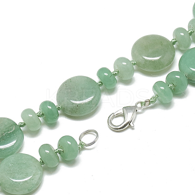 Natural Green Aventurine Beaded Necklaces NJEW-S393-18-1
