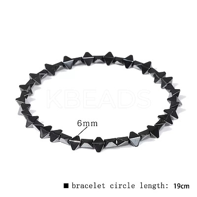 Synthetic Non-magnetic Hematite Beads Stretch Bracelets for Men RL7655-21-1