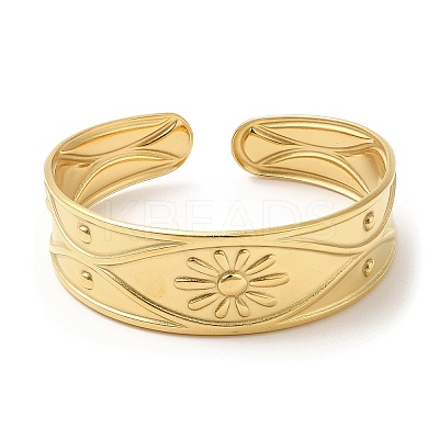 304 Stainless Steel Cuff Bangles BJEW-K267-05G-1