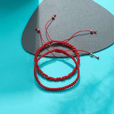 2Pcs 2 Style Nylon Braided Cord Bracelets BJEW-JB08806-1