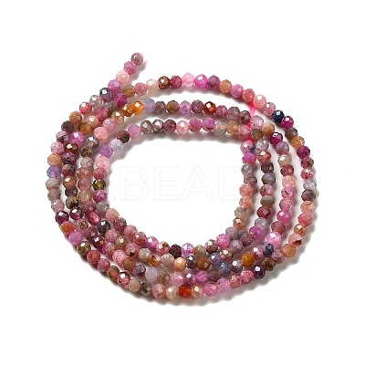 Natural Red Corundum/Ruby and Sapphire Beads Strands LS-G-I341-10A-1
