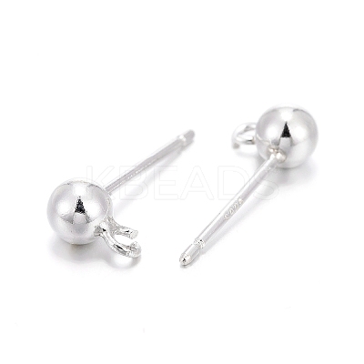 925 Sterling Silver Ear Stud Findings STER-K167-042D-S-1