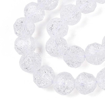 Transparent Crackle Glass Beads Strands GLAA-N053-10mm-11-1