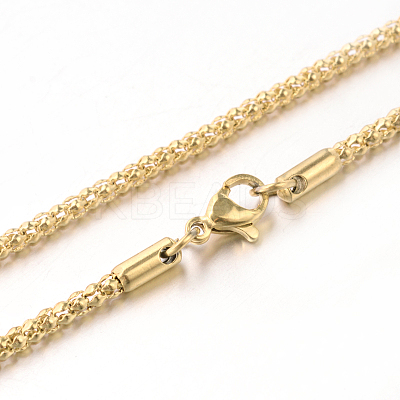 304 Stainless Steel Popcorn Chain Necklaces NJEW-J032-22-1