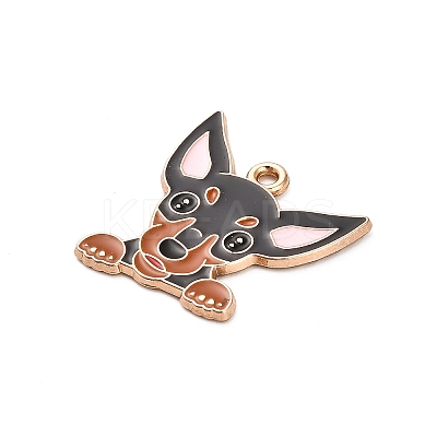 Animal Puppy Alloy Enamel Pendants X-FIND-V001-03G-07-1