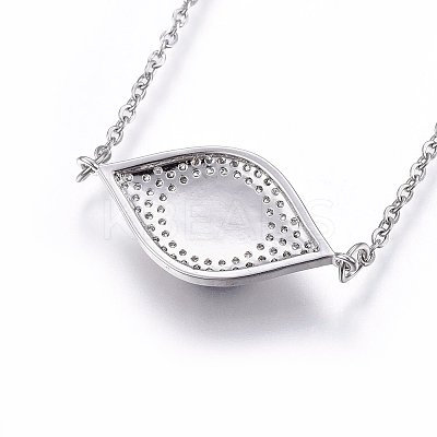 Brass Micro Pave Cubic Zirconia Pendant Necklaces NJEW-L146-06P-1