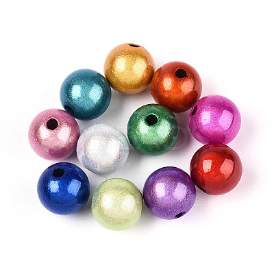 Spray Painted Acrylic Beads MACR-Q154-8mm-M-1