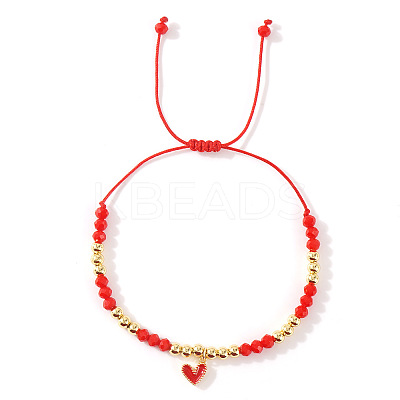 Heart Brass Enamel Charm Bracelets CK5066-2-1