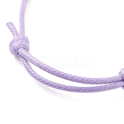 Natural Amethyst Heart Braided Cord Bracelet BJEW-JB07685-05-1
