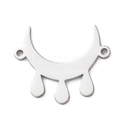 304 Stainless Steel Moon with Drop Links Connector Charms STAS-D202-11P-1
