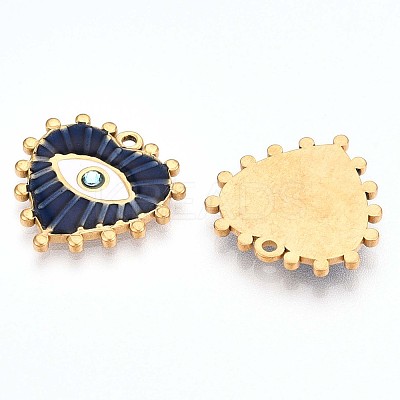 Ion Plating(IP) 304 Stainless Steel Enamel Rhinestone Pendants STAS-T064-56B-1
