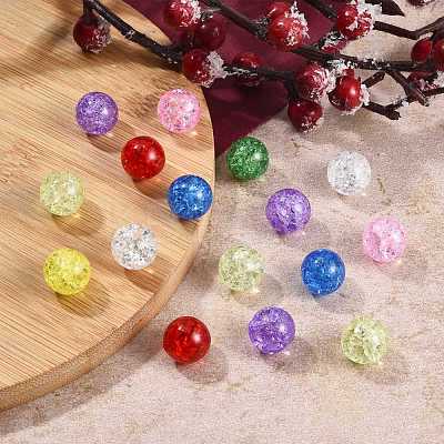 80Pcs 8 Colors Transparent Crackle Glass Round Beads Strands CCG-SZ0001-09-1