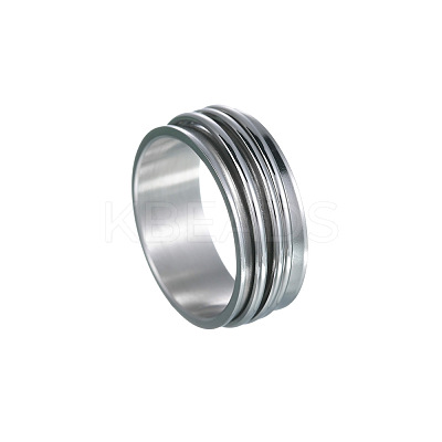 201 Stainless Steel Wide Band Rotating Finger Rings FS-WGEF0B4-06-1