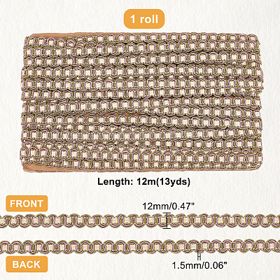 Wave Pattern Polyester Ribbon OCOR-WH0047-25B-1