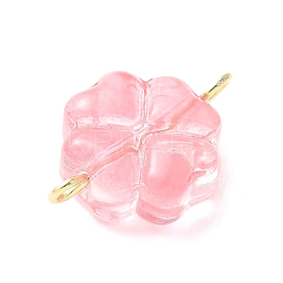 7Pcs 7 Colors Transparent Spray Painted Glass Connector Charms PALLOY-JF03520-02-1
