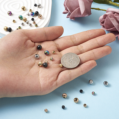 40Pcs 10 Style Textured 304 Stainless Steel Beads STAS-MP0001-09-1