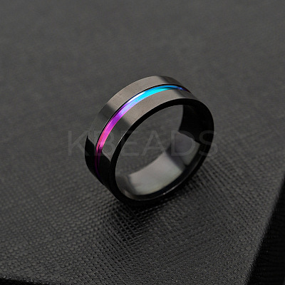 316L Surgical Stainless Steel Wide Band Finger Rings RJEW-T005-13-02-1