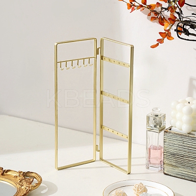 Iron Jewelry Display Folding Screen Stands with 2 Folding Panels LS-ODIS-F001-02G-1