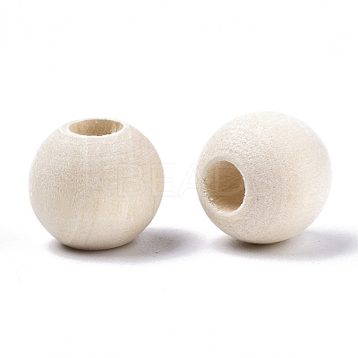 Natural Unfinished Wood Beads X-WOOD-Q038-10mm-1