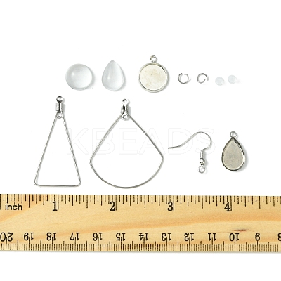 DIY Triangle & Fan 304 Stainless Steel Dangle Earring Making Kits DIY-FS0007-85-1