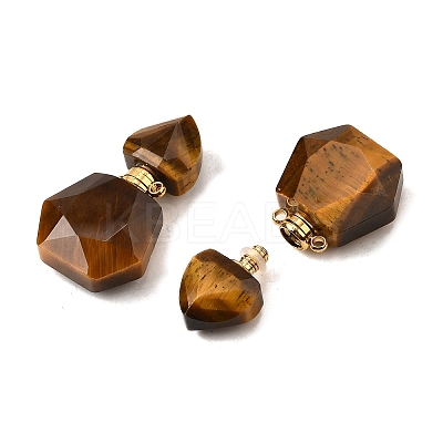 Natural Tiger Eye Perfume Bottle Pendants G-L623-12G-01-1