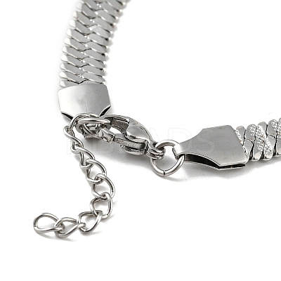 Non-Tarnish 304 Stainless Steel Herringbone Chain Bracelet BJEW-D028-02D-01P-1