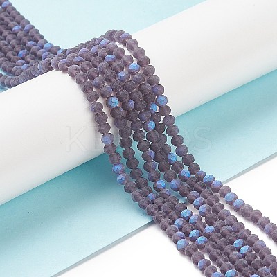 Half AB Color Plated Faceted Rondelle Glass Bead Strands EGLA-L007-F02-4mm-1