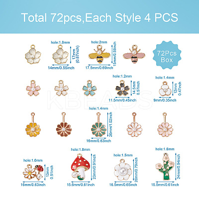 68pcs Alloy Enamel Pendants FIND-CD0001-22-1