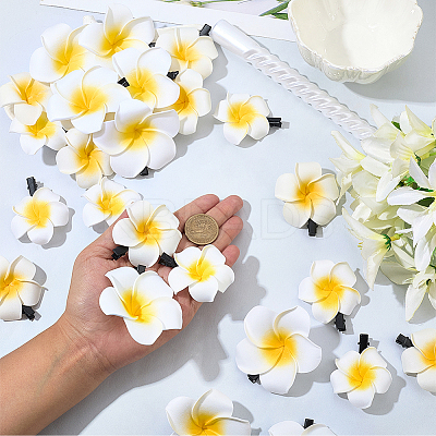 30Pcs 3 Styles Foam Artificial Frangipani Flower Aligator Hair Clips PHAR-SP0001-23B-1