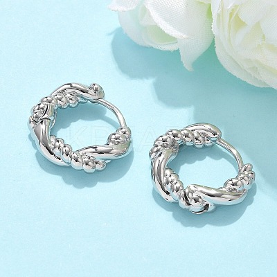 Brass Hoop Earrings EJEW-Q015-03P-02-1