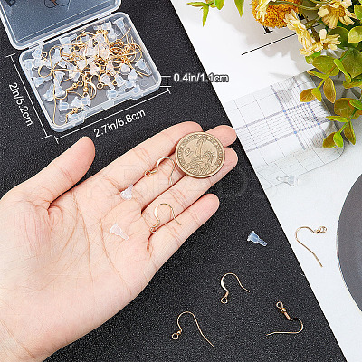 48Pcs 4 Styles Brass French Hooks with Coil and Ball KK-BBC0007-52-1