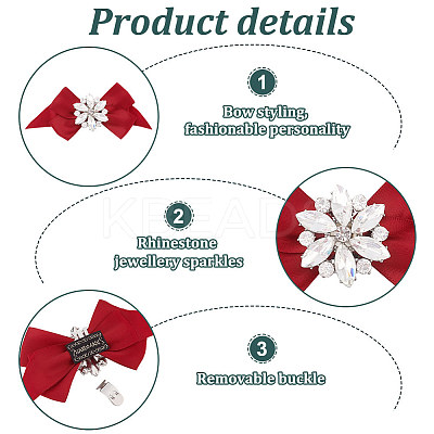 2Pcs Detachable Bowknot Polyester Ribbon Shoe Decoration FIND-FG0003-03B-1