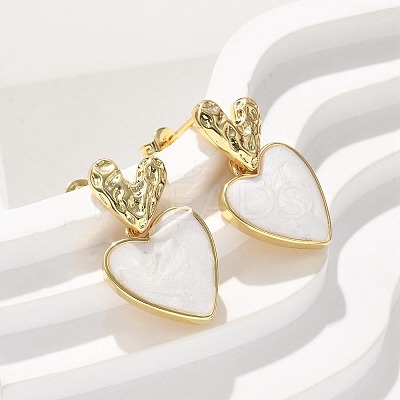 Brass Dangle Stud Earrings EJEW-F359-12G-02-1