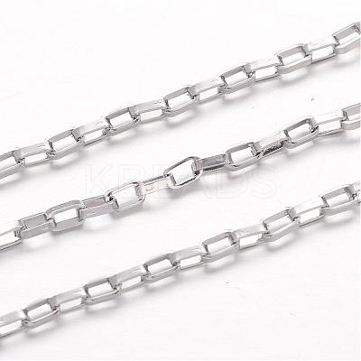 Tarnish Resistant 304 Stainless Steel Box Chains CHS-K004-02P-0.8mm-1