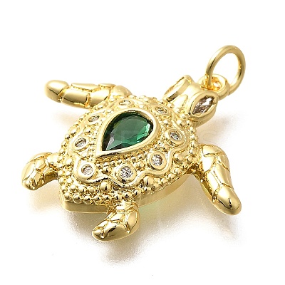 Brass Micro Pave Cubic Zirconia Pendants KK-B128-01G-1