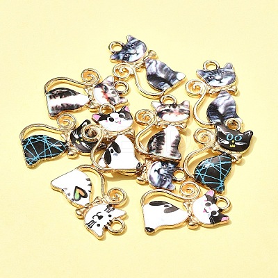 10Pcs Alloy Enamel Pendants ENAM-FS0001-83-1
